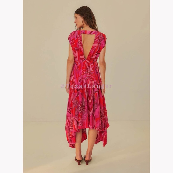 NWT Farm Rio Endless Summer V Neck Midi Dress S Small - Picture 5 of 16